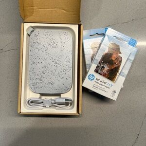 HP Sprocket Portable Photo Printer 2x3 with 40 sheets of printer paper